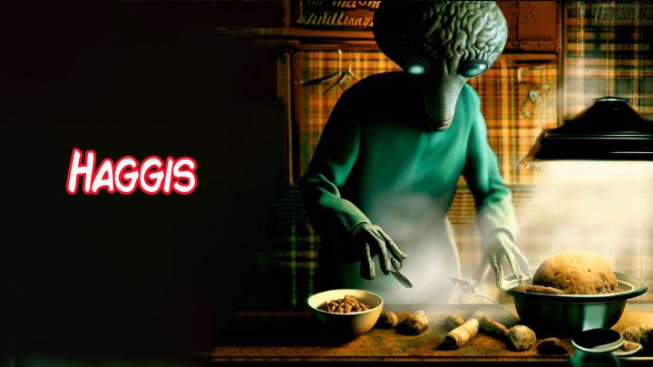 Un extraterrestre cocinando Haggis