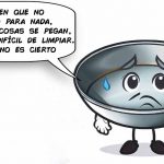 Una sartén de acero inoxidable está triste