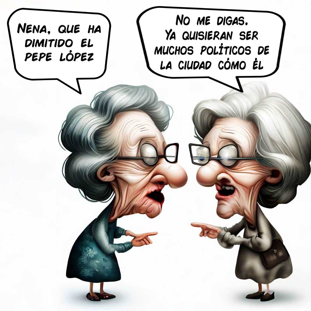Dos mujeres mayores hablan sobre la dimisión de Pepe López