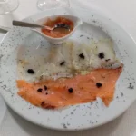 Carpaccio de salmón y bacalao