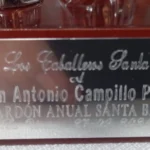 Placa del  IX Galardón Anual Santa Bárbara