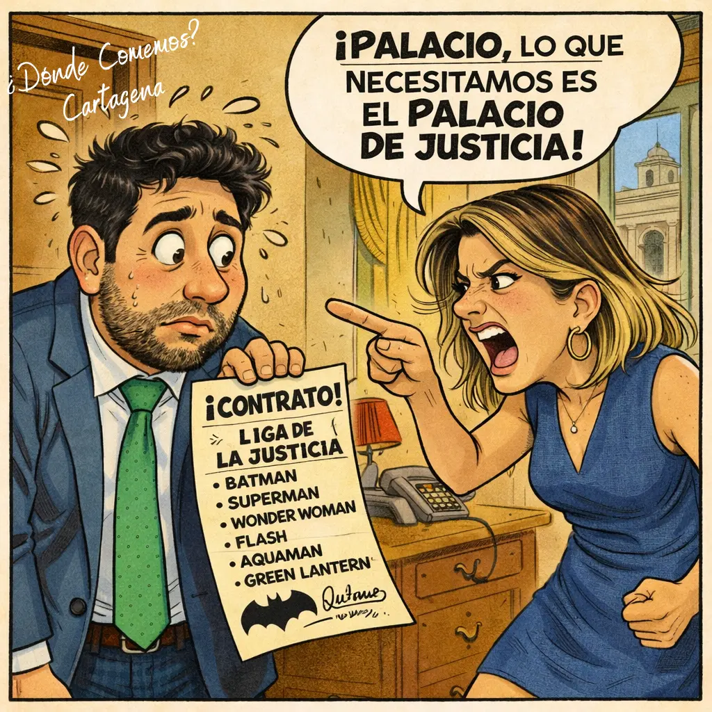 Palaciodejusticia Caricatura sobre la necesidad de un Palacio de Justicia en Cartagena
