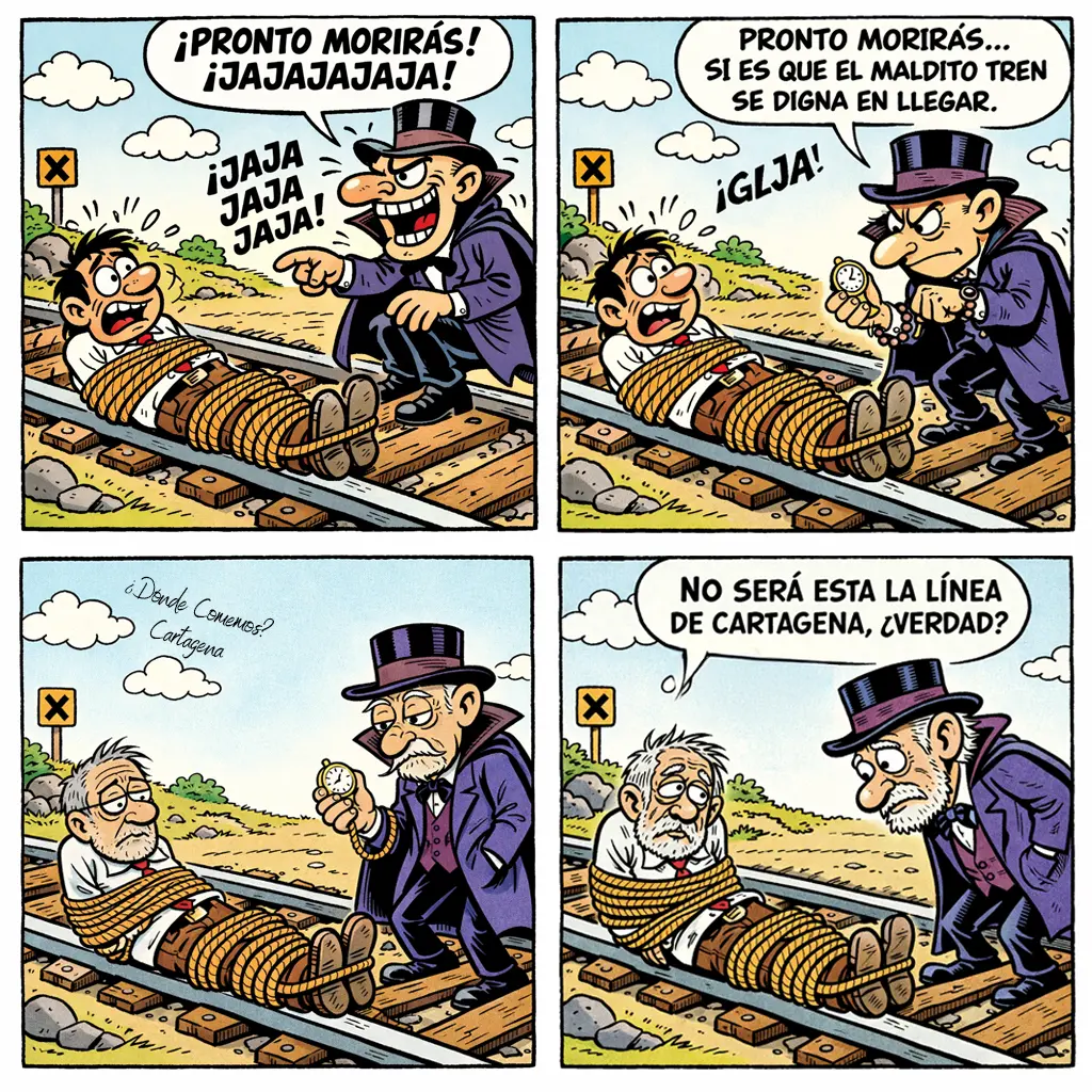 eltren Caricatura sobre los problemas de tren en Cartagena